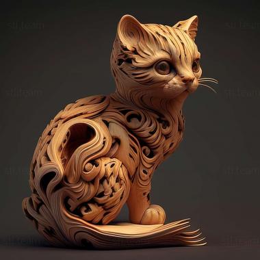 3D model American Curl cat (STL)